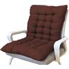 DG Catiee Morbido cuscino per sedia con schienale basso, con lacci di fissaggio, cuscino reclinabile per sedia con schienale e schienale per casa, ufficio (90 x 40 cm, caffè)