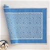 Linea oro Tappeto Sardo in Puro Cotone Labirint Azzurro cm 50x80