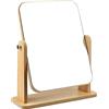 JTOOYS Specchio da Tavolo in Legno, Specchio da Trucco Girevole a 360° con Supporto, Specchio Trucco Indipendente per Scrivania da Ufficio, Tavolo da Trucco e Viaggio