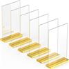 Dasher Products Lussuose cornici in acrilico dorato A4, Confezione da 6, splendide esposizioni fotografiche, migliora l'atmosfera del tuo evento con eleganti segnaposto dorati, supporto per segno dorato