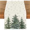 Artoid Mode Runner da tavola festivo albero di pino fiocco di neve stagionale inverno Buon Natale Cucina Decorazione per tavolo da pranzo per feste di casa 40 x 180 cm