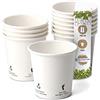 BIOZOYG 100x bicchierini caffè 100 ml / 4 oz, Ø 62 mm bianco con icone ambientali - bicchieri carta senza plastica e con materiali sostenibili - bicchierini caffe carta