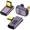 YUNKOZAND Adattatore USB C 90 gradi,adattatore USB C ad angolo retto con 40 Gbps PD 240 W 8K a 60 Hz,compatibile per Portatili,Steam Deck,switch,VR e altri dispositivi di tipo C (C3-3 pezzi)