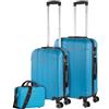 ITACA - Set valigie - Set Valigie Rigide Offerte. Valigia Grande Rigida, Valigia Media Rigida e Bagaglio a Mano. Set di Valigie con Lucchetto Combinazione TSA, Turchese