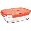 Luminarc Pure Box Holy Contenitore rettangolare ermetico in vetro 19 x 13 x 7,3 cm - 122 cl Sodo adatto microonde 100% ermetico
