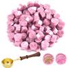 ASTARON 100 Pezzi Perline di Ceralacca per Timbro Sigillo di Cera, Kit Sigillo di Cera Ottagonale con 1 Cucchiaio per Sciogliere Cera per Inviti Biglietti Buste Confezioni di Vino Confezioni Regalo