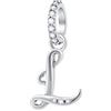 GLOWDAS Lettera L Charms Alfabeto Ciondolo, 925 Argento Sterling Iniziale l Pendente CZ Perlina Fit Pandora Donne Braccialetto di Pelle con Letra, Regali per Bambina/Madre/Figlia in Legge/Zia