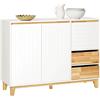 SoBuy Credenza Mobile da cucina Armadio cucina Mobile da ingresso Buffet Mobile laterale credenza bassa Mobile TV 120x40x90m FSB75-WN