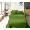 IlGruppone Completo Letto Tinta Unita Prodotto Italiano Set Lenzuola 100% Cotone Misura alla Francese - Prateria - Francese