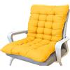 DG Catiee Cuscino morbido per sedia con schienale basso, con lacci di fissaggio, cuscino reclinabile per sedia con schienale e schienale per casa, ufficio (80 x 50 cm, giallo)