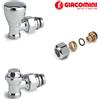 Giacomini Kit Valvola Manuale E Detentore Cromato Per Termoarredo 1/2" con adattatori