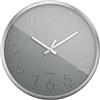 Mebus Orologio da parete al quarzo, silenzioso, senza ticchettio, telaio in alluminio, quadrante arabo, numeri 3D, lancette in alluminio, 30 cm, argento/grigio