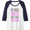 LUMOMIX Donna Magliette Donna Manica Lunga Scritte Ironiche Difetti Maglia con Maniche Raglan