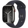 Apple Watch Series 9 GPS + Cellular 45mm Smartwatch con cassa in acciaio inossidabile color grafite e Cinturino Sport mezzanotte - M/L. Fitness tracker, app Livelli O₂, display Retina always-on