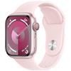 Apple Watch Series 9 GPS + Cellular 41mm Smartwatch con cassa in alluminio rosa e Cinturino Sport rosa confetto - M/L. Fitness tracker, app Livelli O₂, display Retina always-on, resistente all'acqua