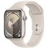 Apple Watch Series 9 GPS 45mm Smartwatch con cassa in alluminio color galassia e Cinturino Sport galassia - S/M. Fitness tracker, app Livelli O₂, display Retina always-on, resistente all'acqua
