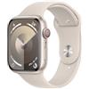Apple Watch Series 9 GPS + Cellular 45mm Smartwatch con cassa in alluminio color galassia e Cinturino Sport galassia - S/M. Fitness tracker, app Livelli O₂, display Retina always-on