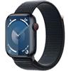 Apple Watch Series 9 GPS + Cellular 45mm Smartwatch con cassa in alluminio color mezzanotte e Sport Loop mezzanotte. Fitness tracker, app Livelli O₂, display Retina always-on, resistente all'acqua