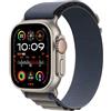 Apple Watch Ultra 2 GPS + Cellular 49mm Smartwatch con robusta cassa in titanio e Alpine Loop blu - Small. Fitness tracker, GPS di precisione, tasto Azione, batteria a lunghissima durata