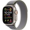 Apple Watch Ultra 2 GPS + Cellular 49mm Smartwatch con robusta cassa in titanio e Trail Loop verde/grigio - M/L. Fitness tracker, GPS di precisione, tasto Azione, batteria a lunghissima durata