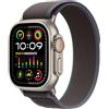 Apple Watch Ultra 2 GPS + Cellular 49mm Smartwatch con robusta cassa in titanio e Trail Loop blu/nero - M/L. Fitness tracker, GPS di precisione, tasto Azione, batteria a lunghissima durata