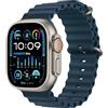 Apple Watch Ultra 2 GPS + Cellular 49mm Smartwatch con robusta cassa in titanio e Cinturino Ocean blu. Fitness tracker, GPS di precisione, tasto Azione, batteria a lunghissima durata