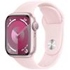 Apple Watch Series 9 GPS 41mm Smartwatch con cassa in alluminio rosa e Cinturino Sport rosa confetto - M/L. Fitness tracker, app Livelli O₂, display Retina always-on, resistente all'acqua