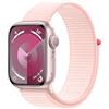 Apple Watch Series 9 GPS 41mm Smartwatch con cassa in alluminio rosa e Sport Loop rosa confetto. Fitness tracker, app Livelli O₂, display Retina always-on, resistente all'acqua