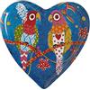 Maxwell & Williams Love Hearts Piattino da Dessert a Cuore in Porcellana, Motivo "Le Ragazze Arcobaleno", Confezione Regalo, Colore Blu, 15,5 cm