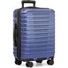 U.S. Traveler Boren, Valigia da viaggio rigida in policarbonato con 8 ruote girevoli, manico in alluminio, Navy, Carry-on 22-Inch, USB Port