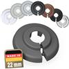FUX Copri Tubi Termosifoni - 10 Rosette per Termosifone 22mm, Grigio polvere (RAL 7037) - Copertura per Tubi Riscaldamento, Rosette Termosifoni, Accessori Termosifoni