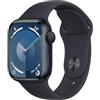Apple Watch Series 9 GPS 41mm Smartwatch con cassa in alluminio color mezzanotte e Cinturino Sport mezzanotte - S/M. Fitness tracker, app Livelli O₂, display Retina always-on, resistente all'acqua