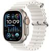 Apple Watch Ultra 2 GPS + Cellular 49mm Smartwatch con robusta cassa in titanio e Cinturino Ocean bianco. Fitness tracker, GPS di precisione, tasto Azione, batteria a lunghissima durata