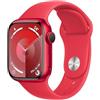 Apple Watch Series 9 GPS + Cellular 45mm Smartwatch con cassa in alluminio (PRODUCT) RED e Cinturino Sport (PRODUCT) RED - M/L. Fitness tracker, app Livelli O₂, display Retina always-on