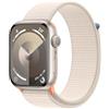 Apple Watch Series 9 GPS 45mm Smartwatch con cassa in alluminio color galassia e Sport Loop galassia. Fitness tracker, app Livelli O₂, display Retina always-on, resistente all'acqua