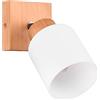 RL LIVE YOUR LIGHT Reality, Faretto, Assam 1xE14, max.25,0 W Vetro, Bianco, Finitura: Legno naturale, Naturale L:10,0cm, L:10,0cm, A:21,0cm Montaggio sia a parete che a s,IP20,Senza illuminante,FLEXConnect