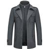 KUDORO Cappotto da Uomo in Lana Corto Invernale Casual e Business Regular Fit Spesso con Colletto Interno Rimovibile Parka Trench Coat(Grigio1,M)