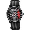 ROSSOM Orologio da uomo sportivo di marca da uomo con design scava fuori cinturino in nylon orologio al quarzo analogico militare da uomo per orologio da uomo con pinza ruota BMW