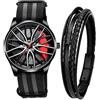 ROSSOM Orologio da uomo sportivo di marca da uomo con design scava fuori cinturino in nylon orologio al quarzo analogico militare da uomo per orologio da uomo con pinza ruota BMW