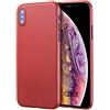 doupi UltraSlim Custodia per iPhone XS Max (iPhone 10s Max) 6,5 Pollici, Satinato fine Piuma Facile Mat Semi Trasparente Cover, Rosso