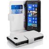 Cadorabo Custodia Libro per Nokia Lumia 820 in BIANCO FLOREALE - con Vani di Carte e Funzione Stand di Similpelle Strutturata - Portafoglio Cover Case Wallet Book Etui Protezione