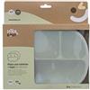 Interbaby Piatto con coperchio in silicone verde per bambini