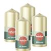 Bolsius Candele a pilastro lisce - argento metallizzato - 4 pezzi - 12 x 6 cm - 33 ore - non profumate - include cera vegetale naturale - senza olio di palma
