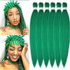 YDDM Capelli Per Treccine Africane Verde Extension Treccine Texture Yaki Easy Install per Principianti 20 Pollici 6 Pezzi Capelli Leggeri e Naturali per Box Braids, Twist e Crochet