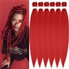 YDDM Capelli Per Treccine Africane Rosso Extension Treccine Texture Yaki Easy Install per Principianti 20 Pollici 6 Pezzi Capelli Leggeri e Naturali per Box Braids, Twist e Crochet