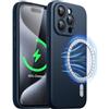 JETech Cover Magnetica Silicone per iPhone 15 Pro 6,1 Pollici, Compatibile con MagSafe, Custodia Telefono con Protezione Fotocamera Completa (Navy)