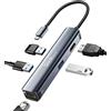 Dockteck Hub Adattatore USB C, 5 in 1, con HDMI 4K, LAN Rj45, Ethernet, 3 USB 3.0 per MacBook Pro/Air/Mini 6, Surface pro 7/8 e altri