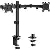 ErGear Supporto per doppio monitor, resistente, regolabile, per 2 schermi fino a 32 pollici, completamente regolabile in altezza, inclinabile, girevole, supporta 8 kg per braccio monitor, facile