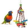 Naapesi Giocattolo da Masticare Uccelli Colorato, Giocattolo Gabbia per Pappagalli in Legno Naturale, Giocattoli Multicolori Dell'Uccello dei Blocchi con Perline di Legno per Uccelli di Piccole e Medie