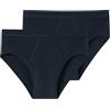 Schiesser Confezione da 2 Slip Sportivi con Apertura - Essential a Costine Sottili Intimo, Navy_205159, 8 Uomo